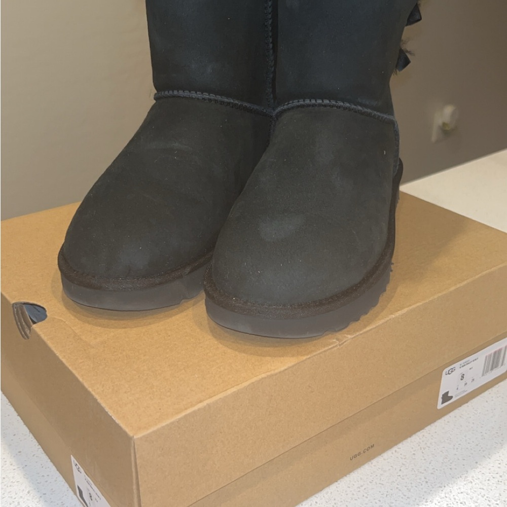 UGG Black Mini Bailey Bow Boots